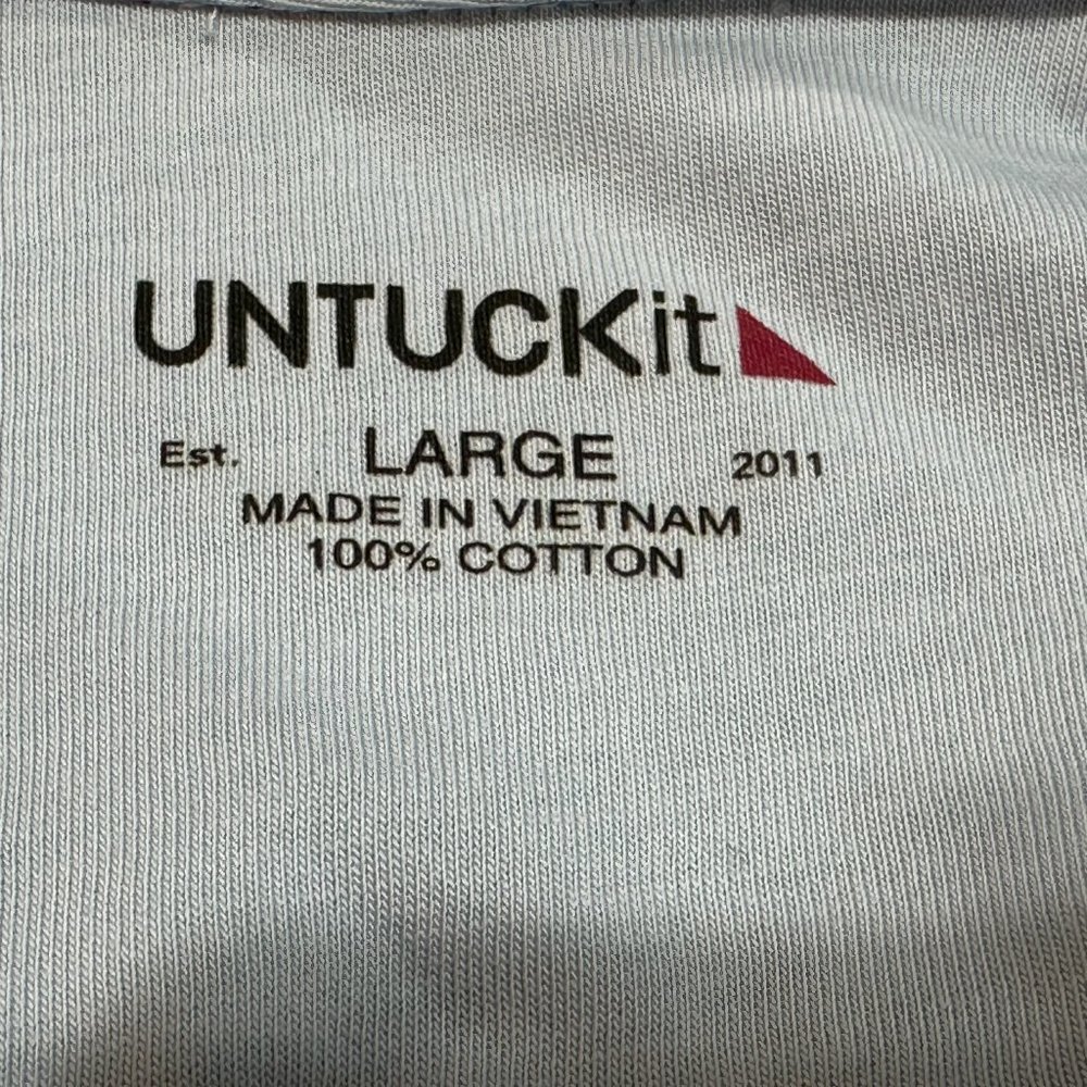 Men's UNTUCKit Huber Jersey Knit Button Down Shirt Light Blue Size Large - Picture 4 of 5
